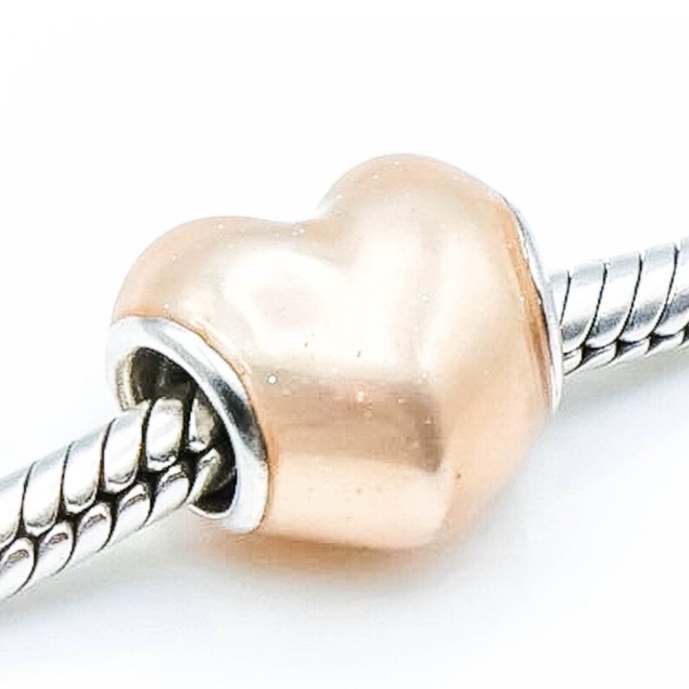 Genuine Retired PANDORA Glittering Heart Enamel Charm; 791886EN113